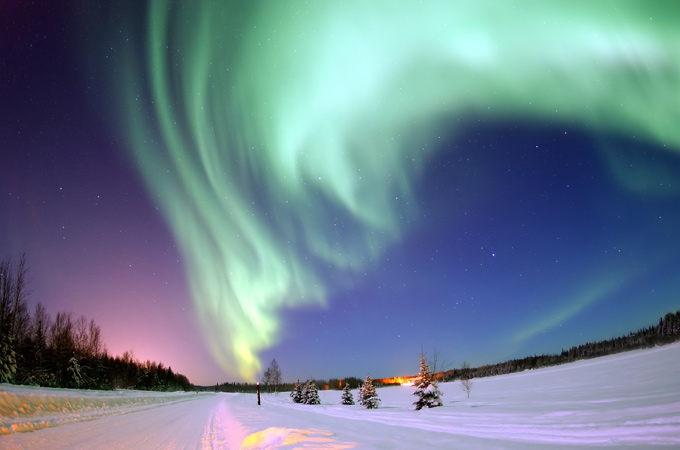 Ein Polarlicht über Alaska.