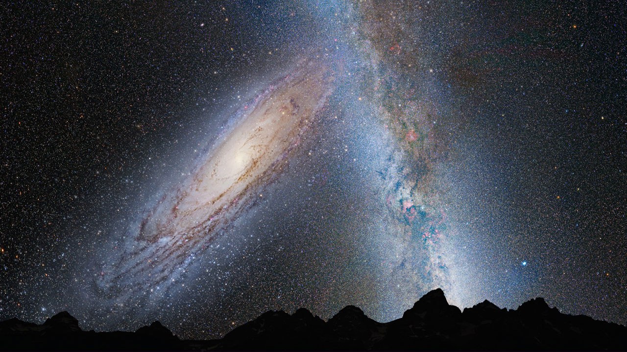 Milchstraße und Andromeda-Galaxie
