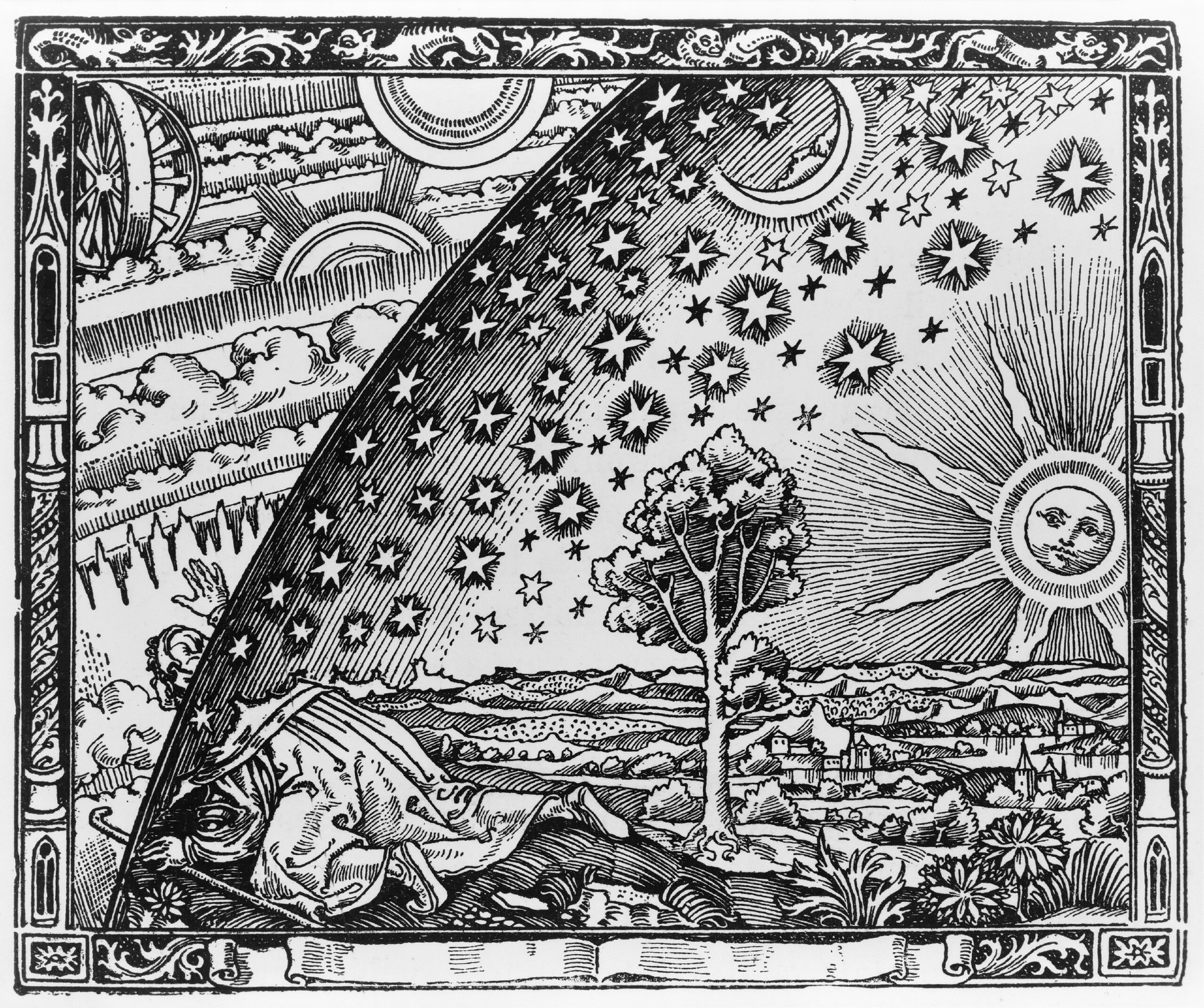 Ein Erkenntnis-Suchender erblickt die Struktur des Universums.