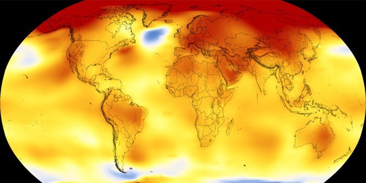 Oberflächentemperatur der Erde Beschreibung
