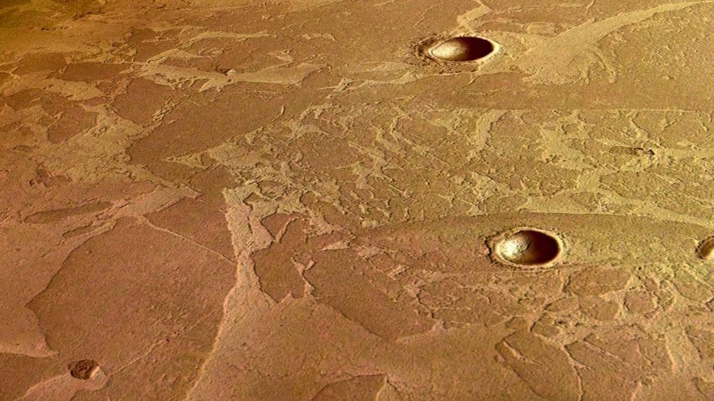 Versteinerte Eisschollen auf dem Mars