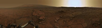 Ein Mosaik aus Einzelbildern von Curiosity