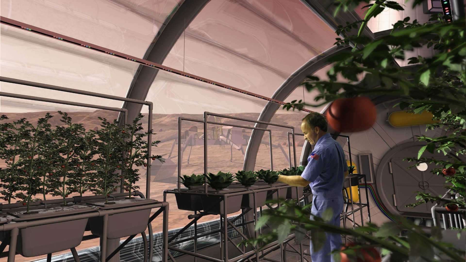 Gewächshaus auf dem Mond oder Mars