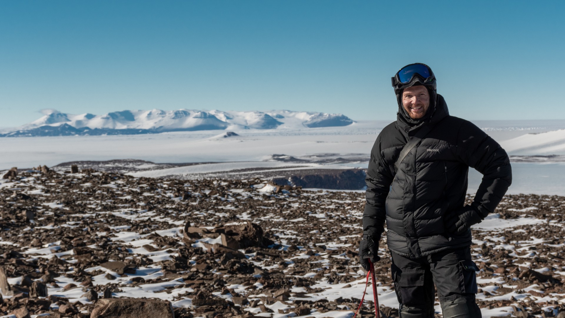 Der deutsche ESA-Astronaut Alexander Gerst bei der Antarktis-Expedition.