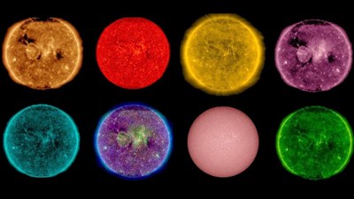 Die Sonne in verschiedenen Farben