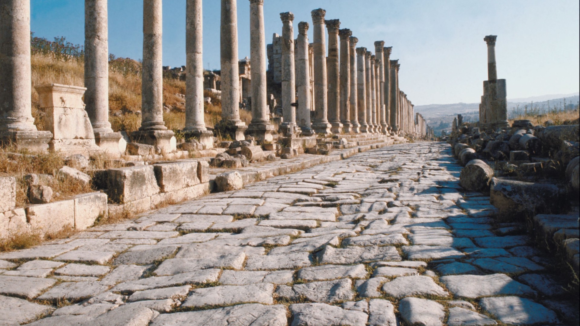 Gepflasterte antike Straße