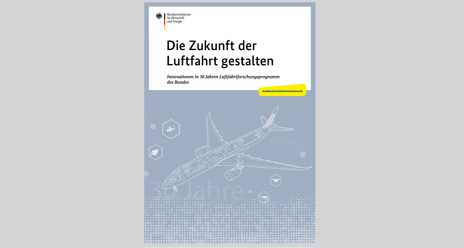 Cover der Broschüre "Die Zukunft der Luftfahrt gestalten"