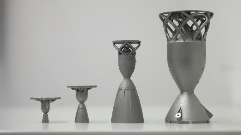 Das Bild zeugt vier verschieden große Brennkammern.