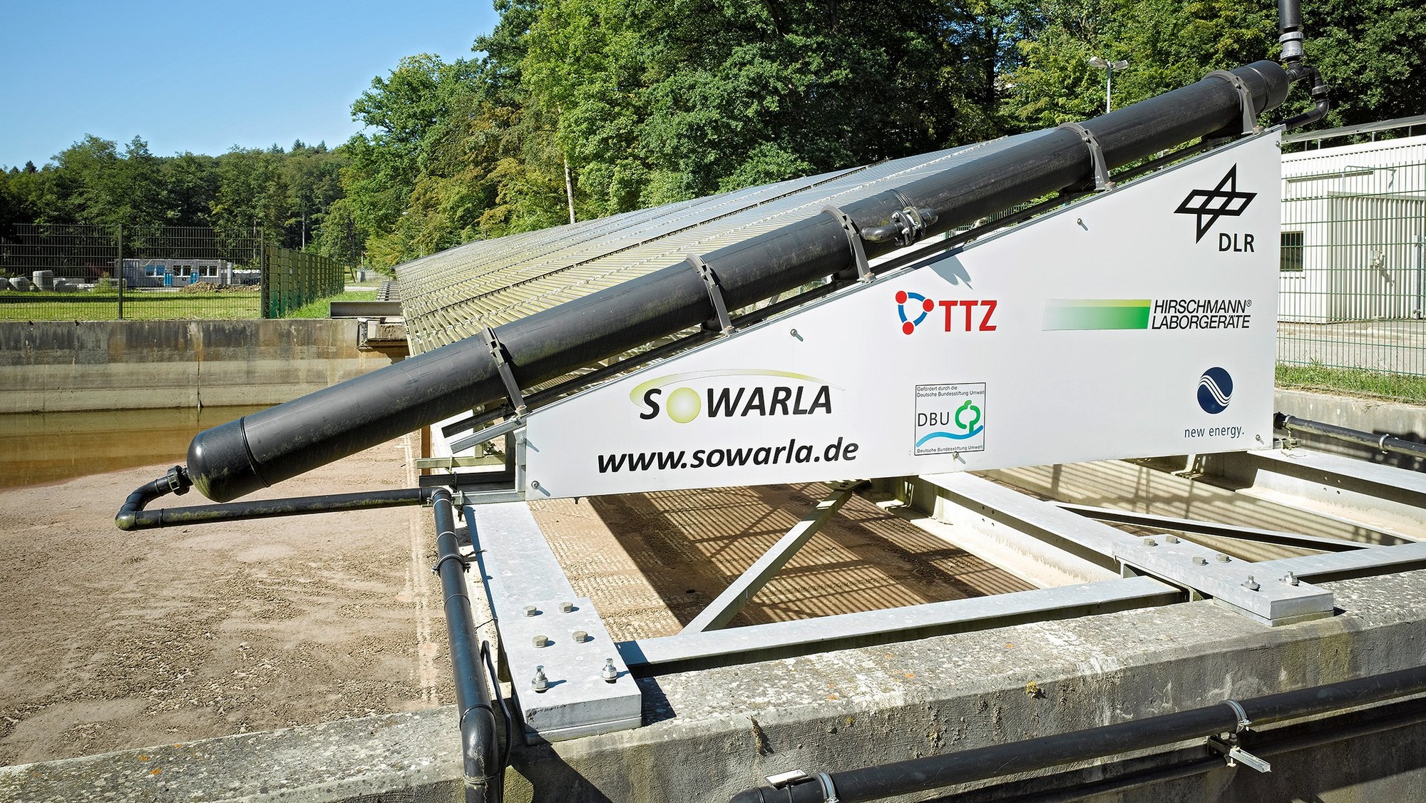 Das Bild zeigt die Solare Abwasserreinigungsanlage.