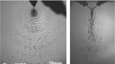Das Bild zeigt unterschiedliche Einspritzverfahren in eine Raketenbrennkammer.