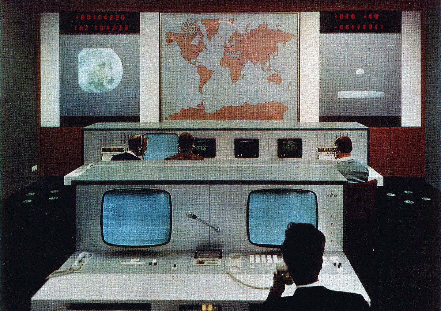 Kontrollraum im Jahr 1970