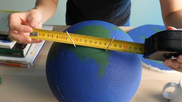 Erde als Modell aus Styropor