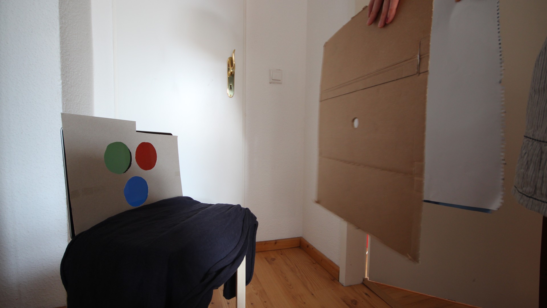 Aufbau des Experimentes Bildentstehung in Auge und Kamera