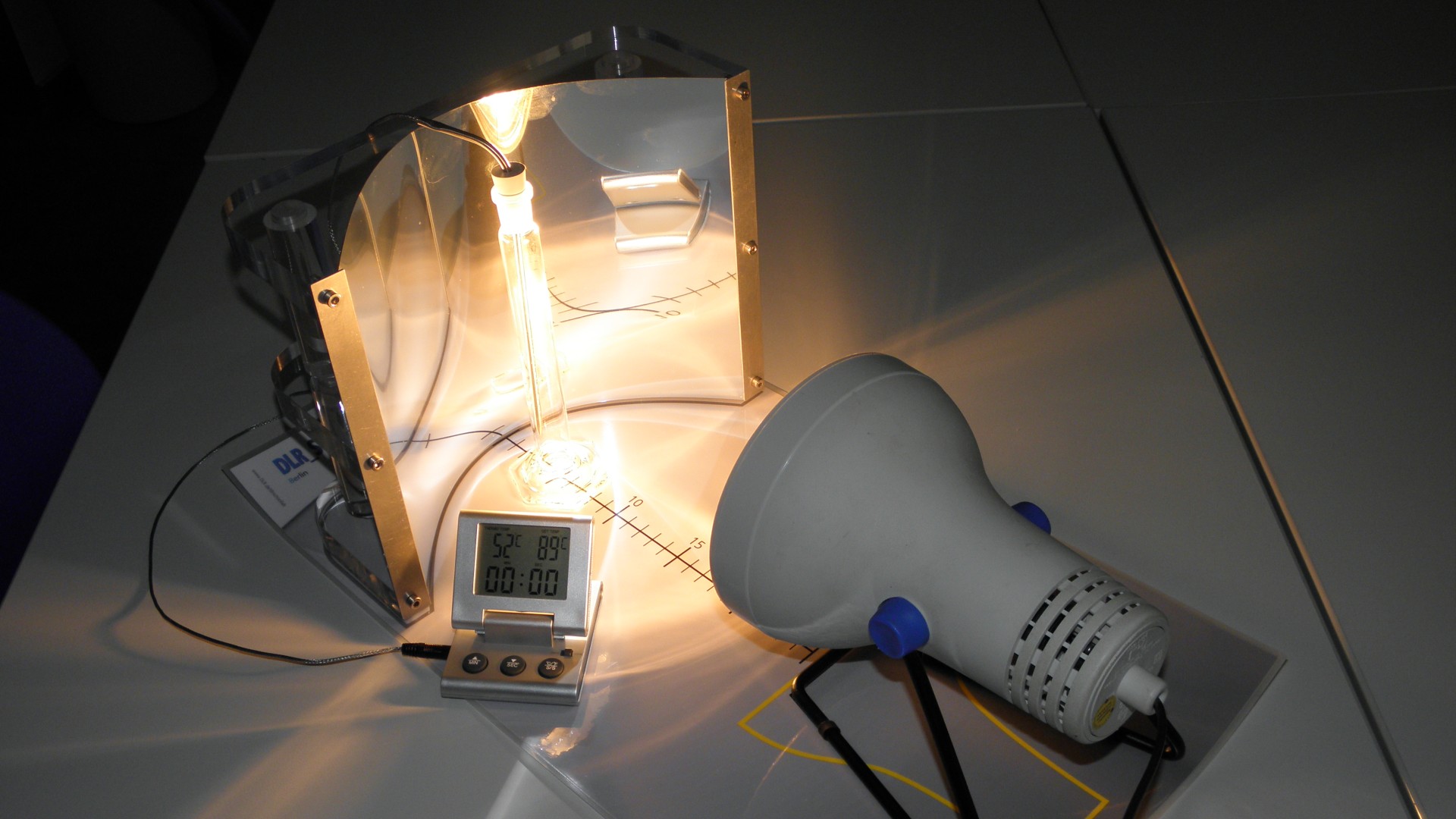 Solarthermie Experiment mit Lampe