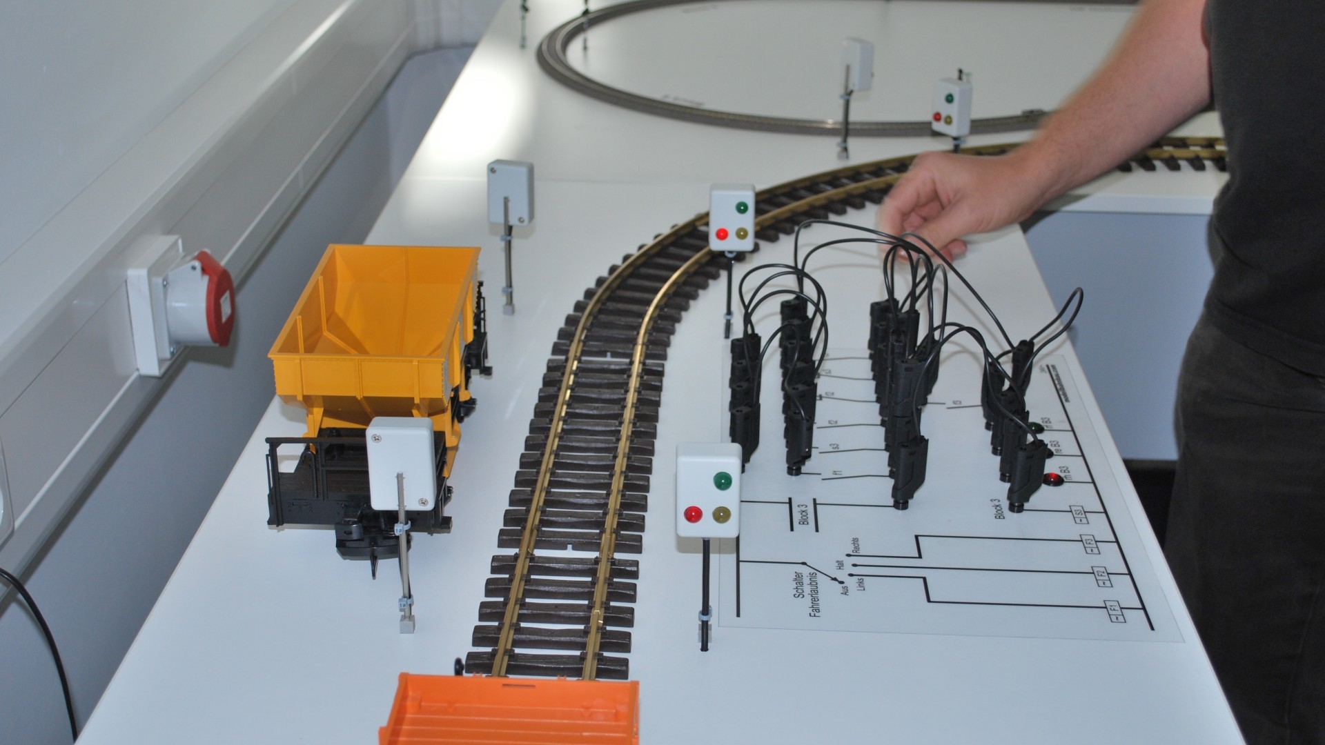 Logikschaltungen am Bahnmodell