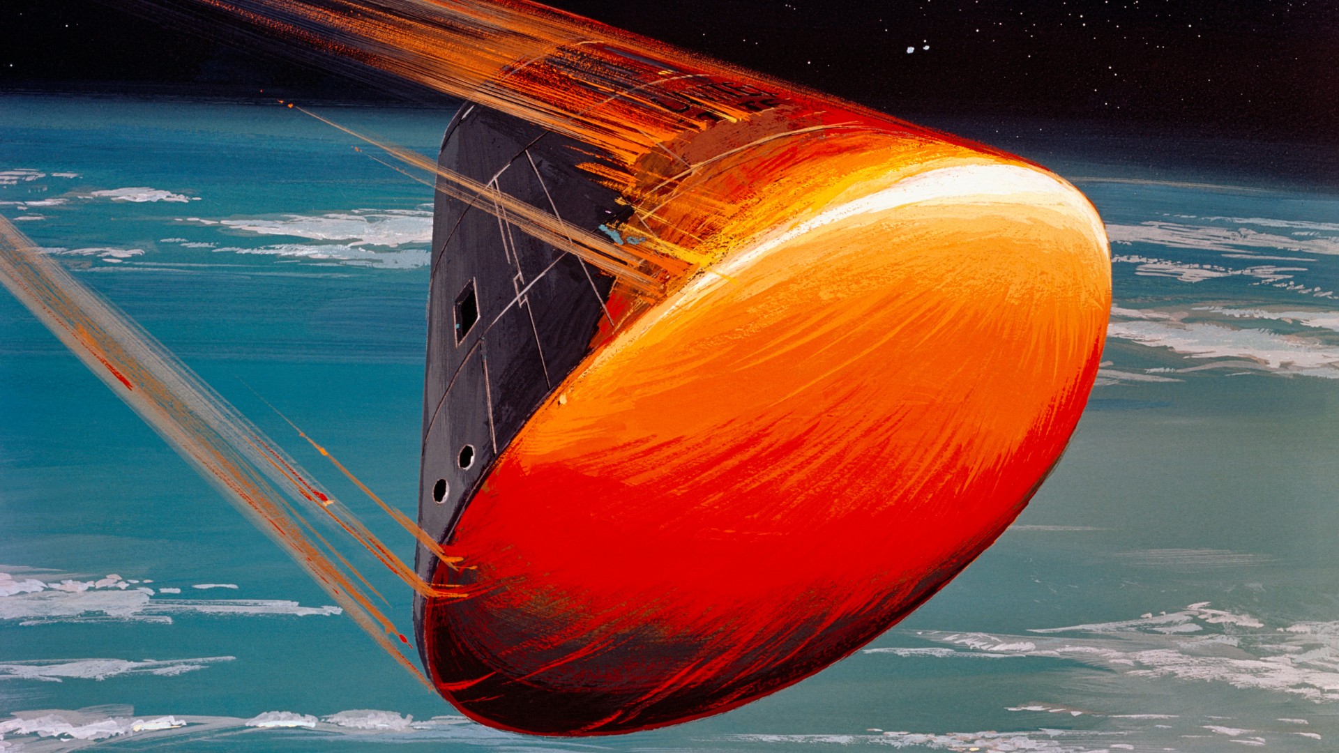 Kapsel beim Atmosphäreneintritt