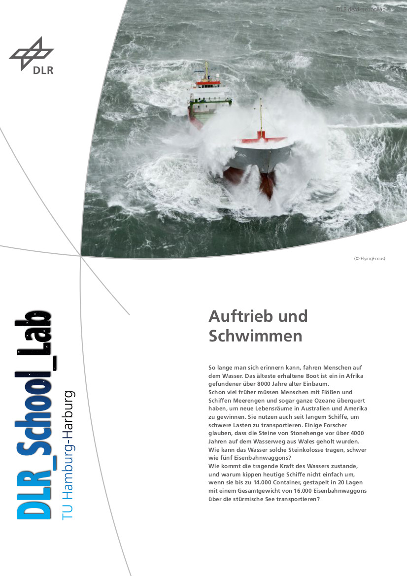Titelbild Broschüre: Auftrieb und Schwimmen