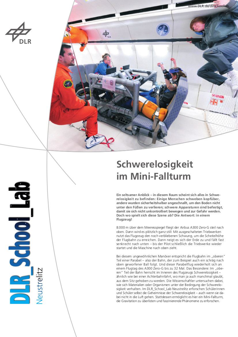 Titelbild Experiment: Schwerelosigkeit im Mini-Fallturm
