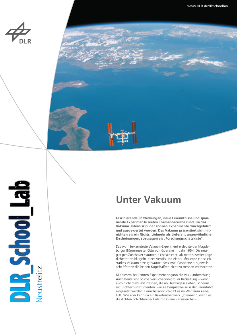 Titelbild Experiment: Unter Vakuum