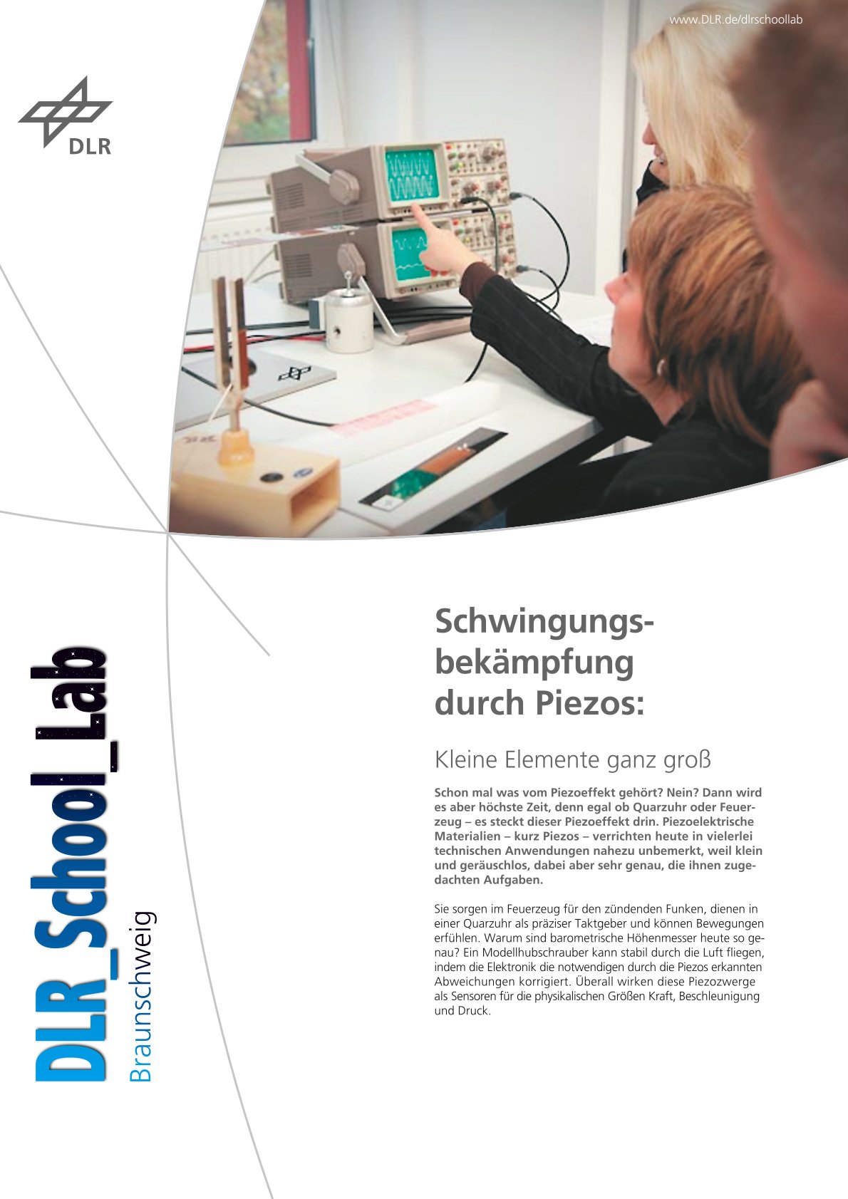 Titelbild Broschüre Experiment Schwingungsbekämpfung  durch Piezos