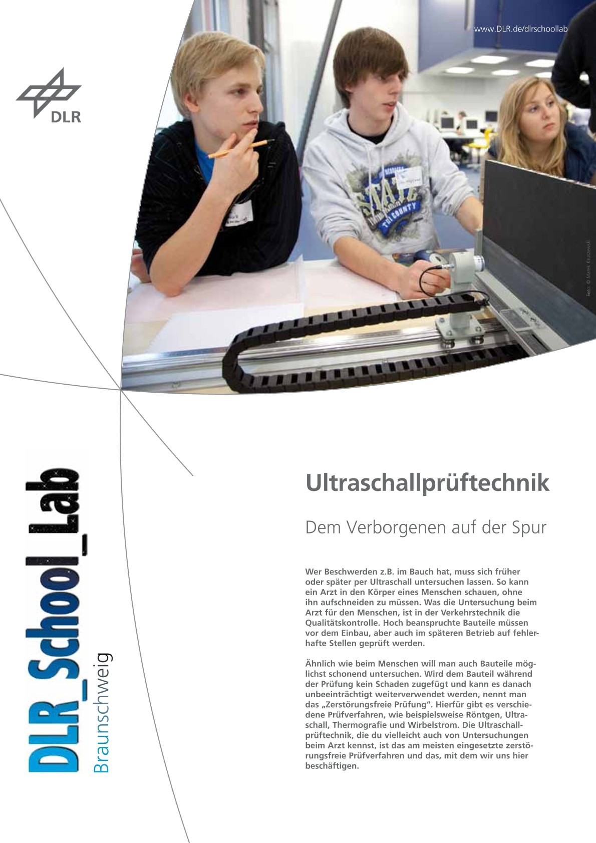 Titelbild Broschüre Experiment Ultraschallprüftechnik