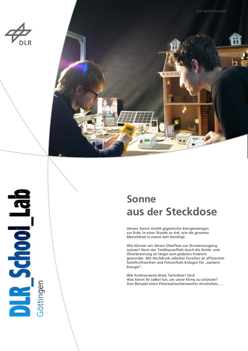 Titelbild Experiment Sonne aus der Steckdose