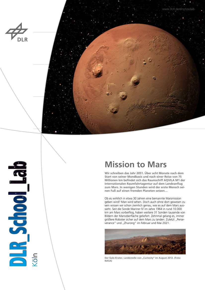 Titelbild Experimentbeschreibung Mission to Mars