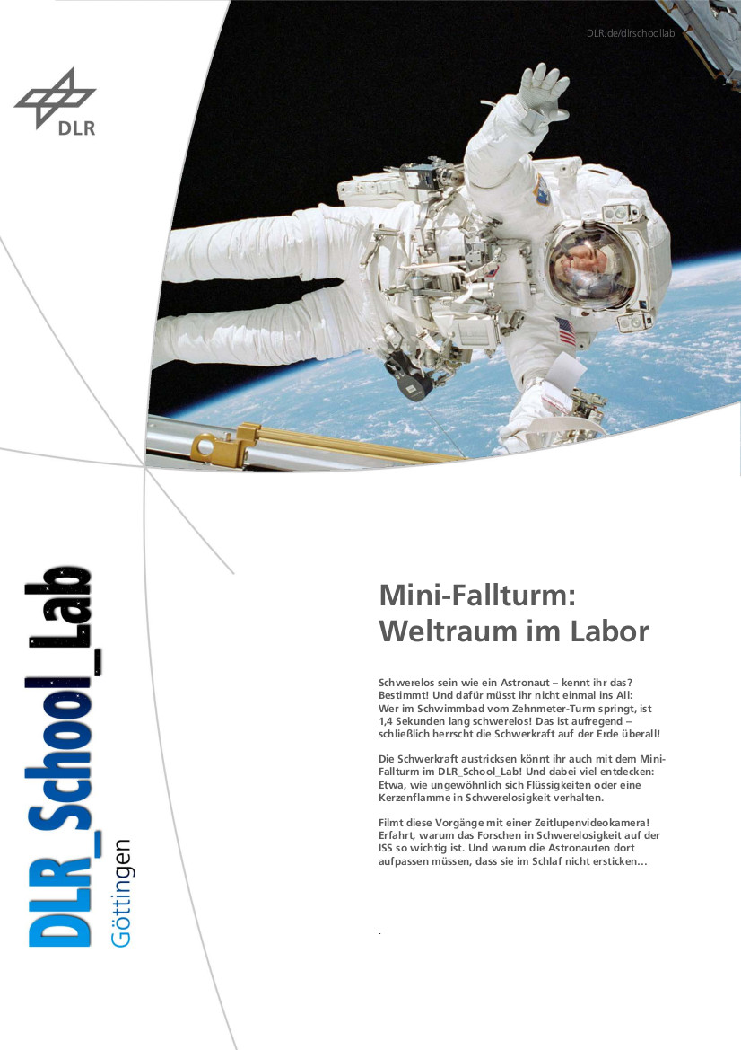 Titelbild Mini-Fallturm: Weltraum im Labor