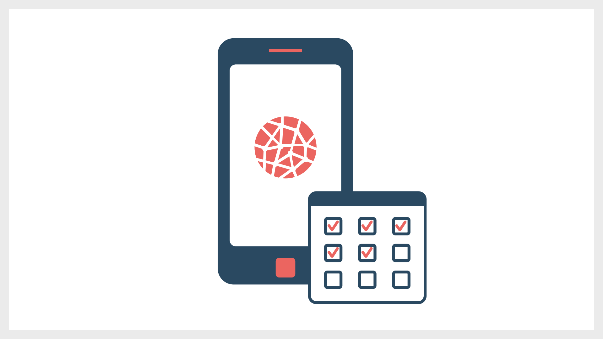 Zu sehen ist eine grafische Darstellung eines Smartphones, welches die MovingLab App geöffnet hat, sowie ein Kalender neben dem Smartphone.