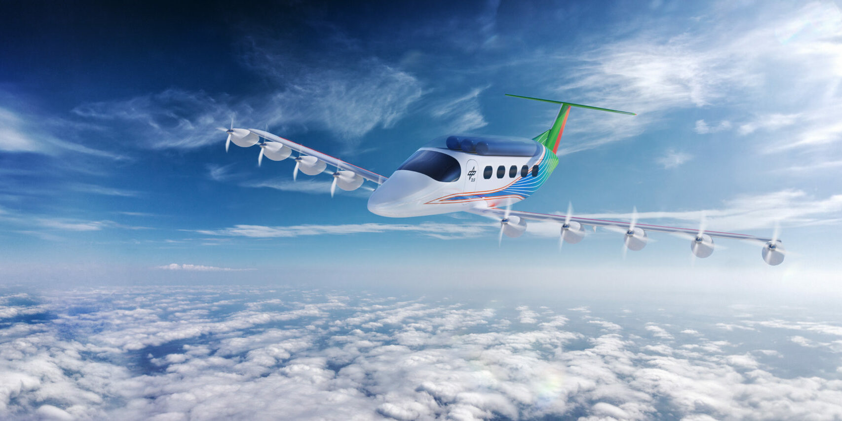 Redering eines Kleinflugzeugs im Flug
