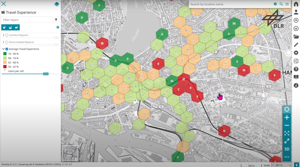The ExperienceAtlas – real-time mapping of travel experience in intermodal transport