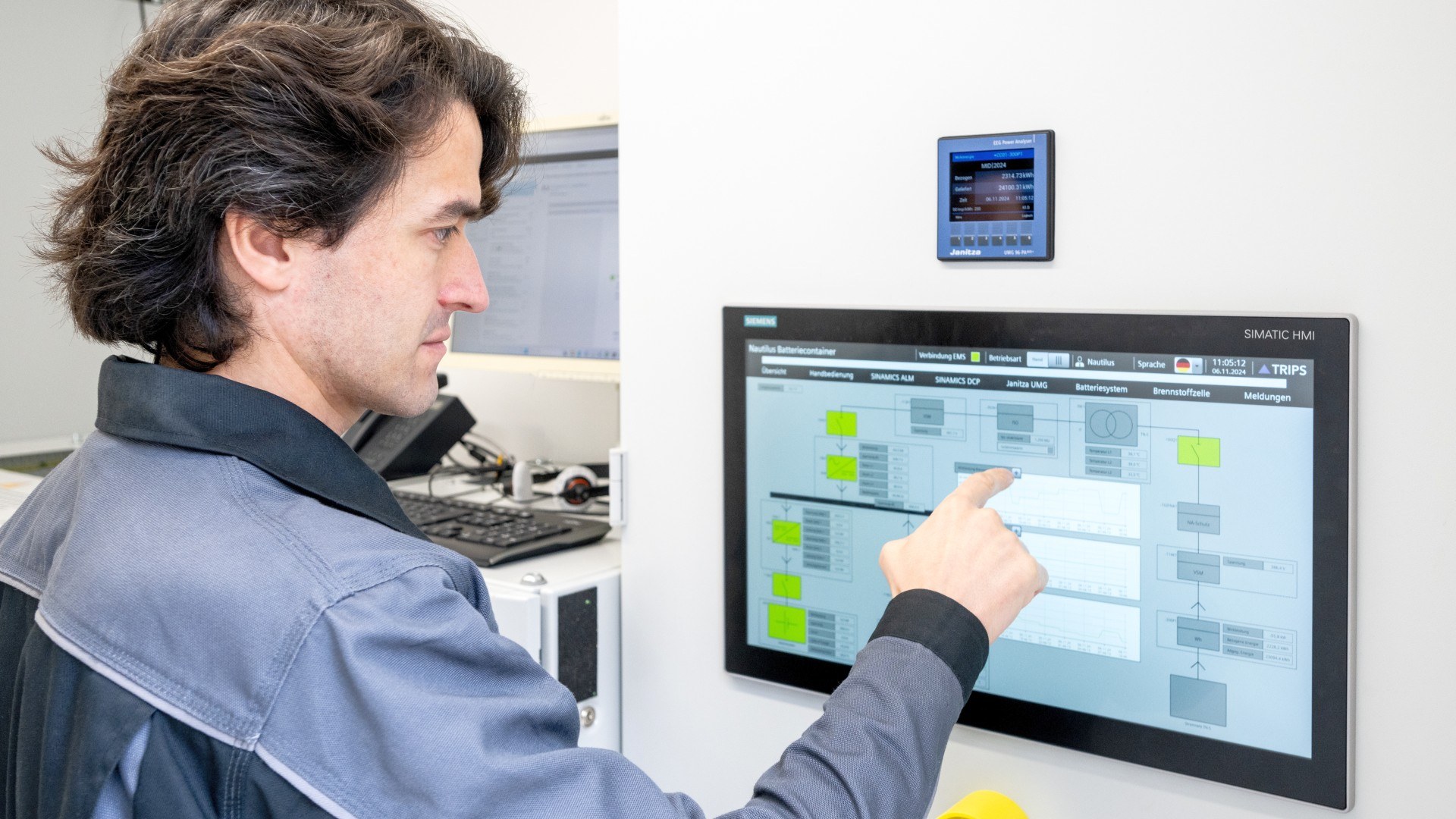 Bildschirm für die Leistungssteuerung des hybriden Generatorsystems