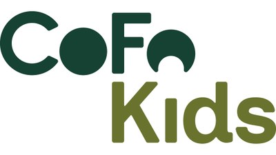 Logo von CoFoKids in blau-grün geschrieben.