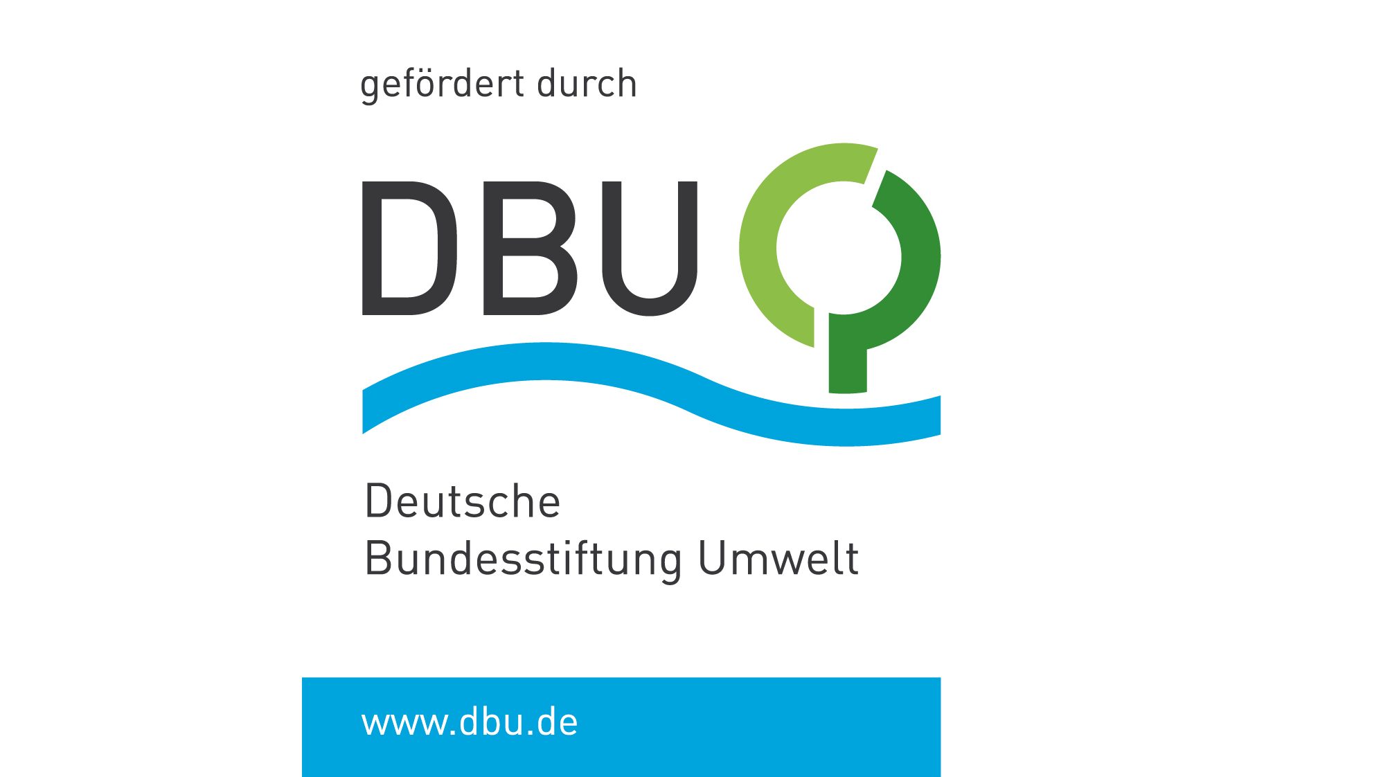 DBU Schriftzug mit Gefördert durch