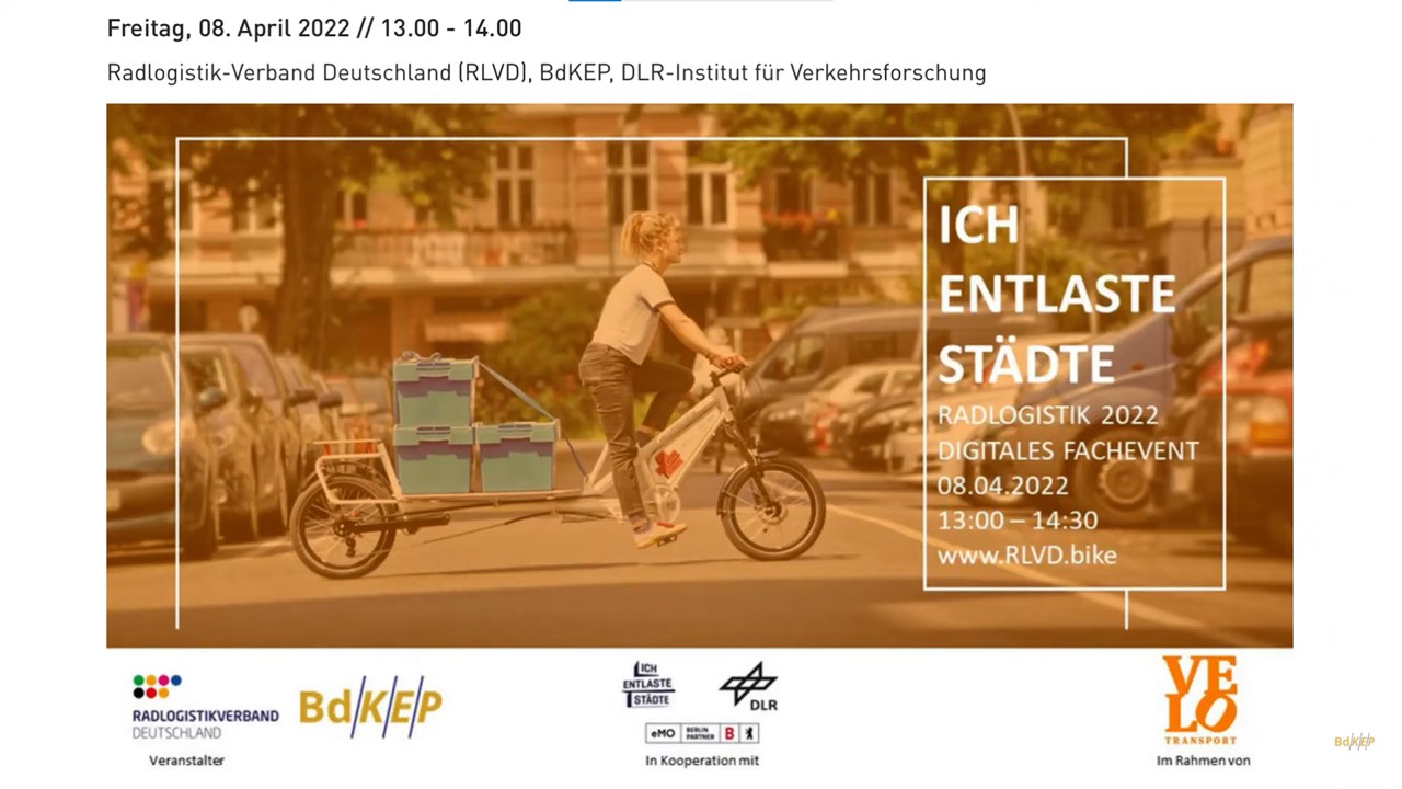 Zu sehen ist das Titelbild von dem Digitalen Fachevent "Ich entlaste Städte!"