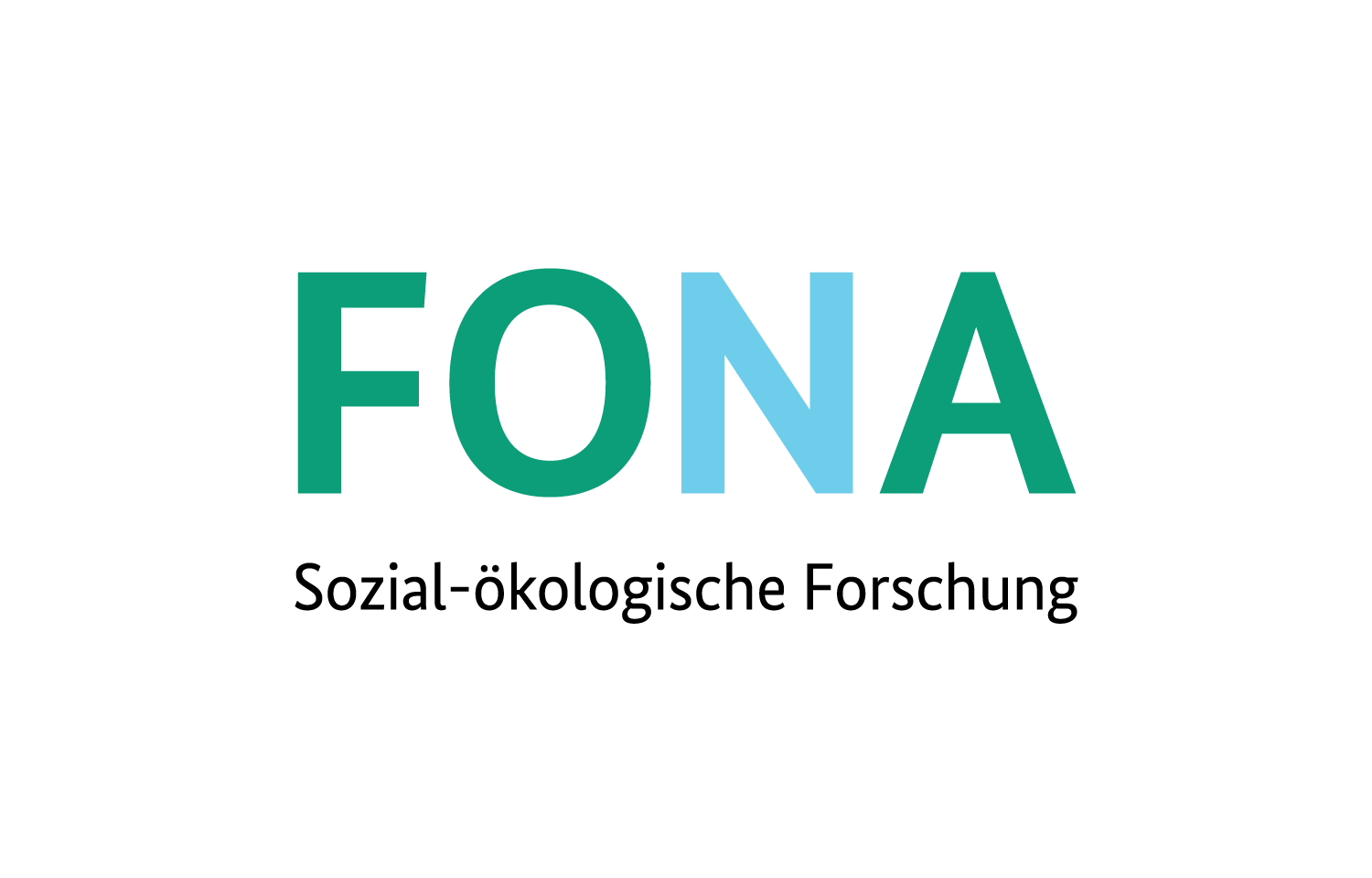 Grün und blaue Buchstaben ergeben das Wort FONA.