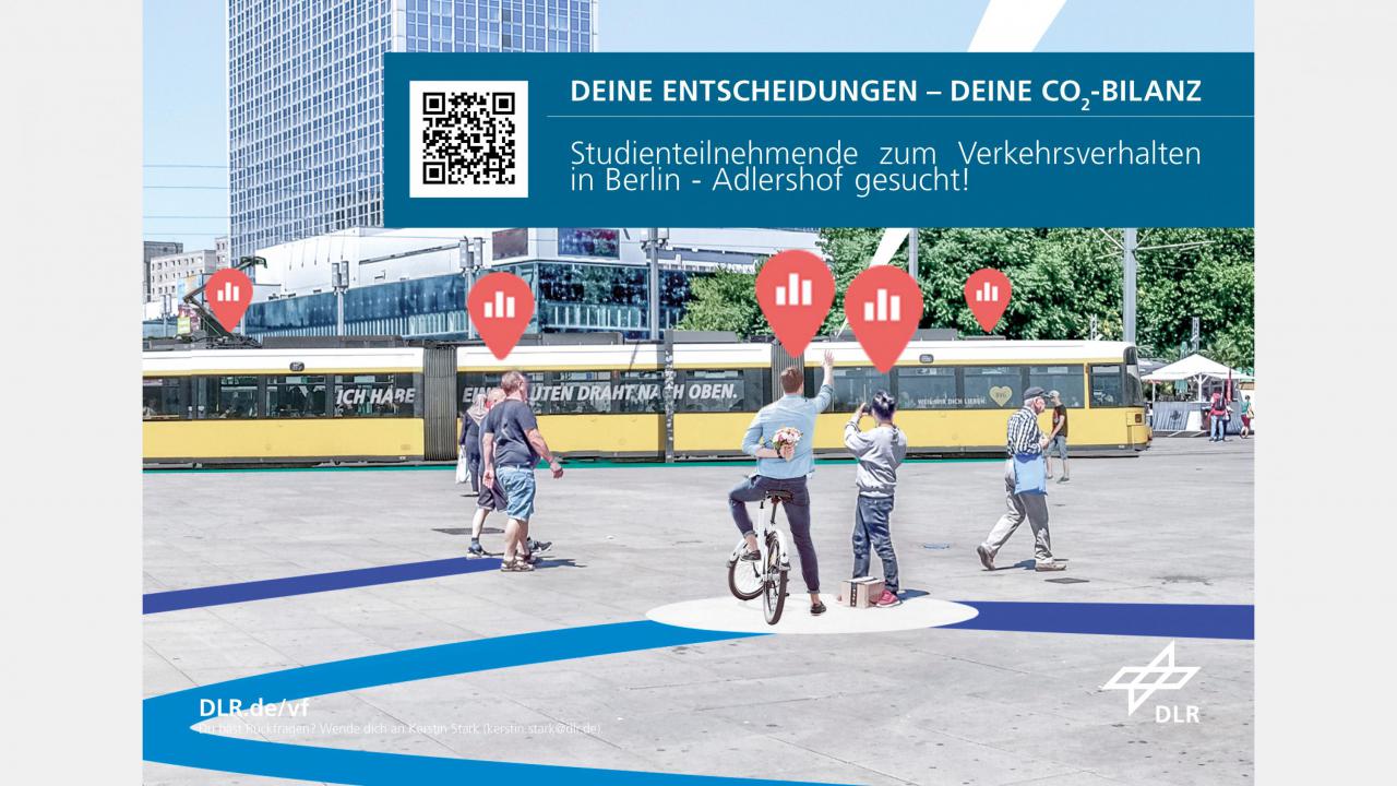 Zu sehen ist eine Flyergrafik zur MyFairShare Studie zum Verkehrsverhalten