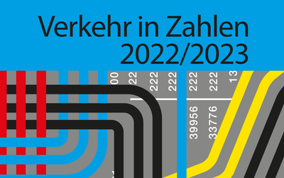 Zu sehen ist das Titelbild des "Verkehr in Zahlen 2022/2023"