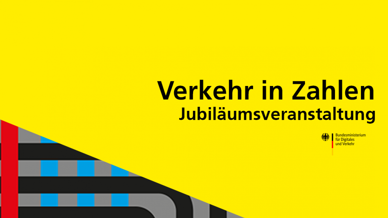 Auf gelbem Grund steht Verkehr in Zahlen, Jubiläumsausgabe