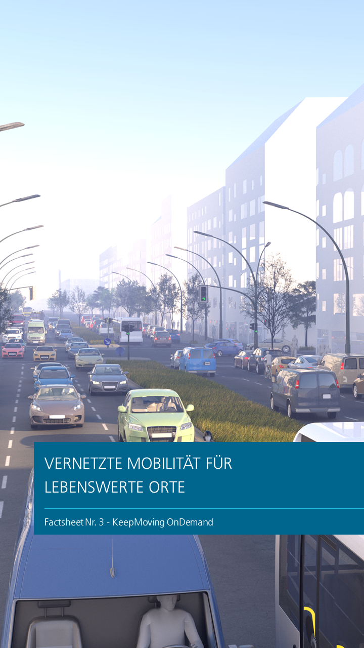 Straßenverkehr mit unterschiedlichen Autos und Bussen.