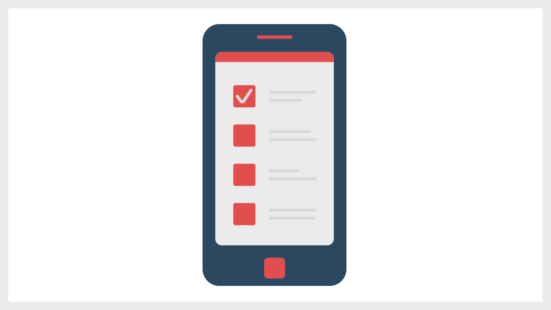 Zu sehen ist eine grafische Darstellung eines Smartphones auf welchem eine digitale Befragung angedeutet ist.