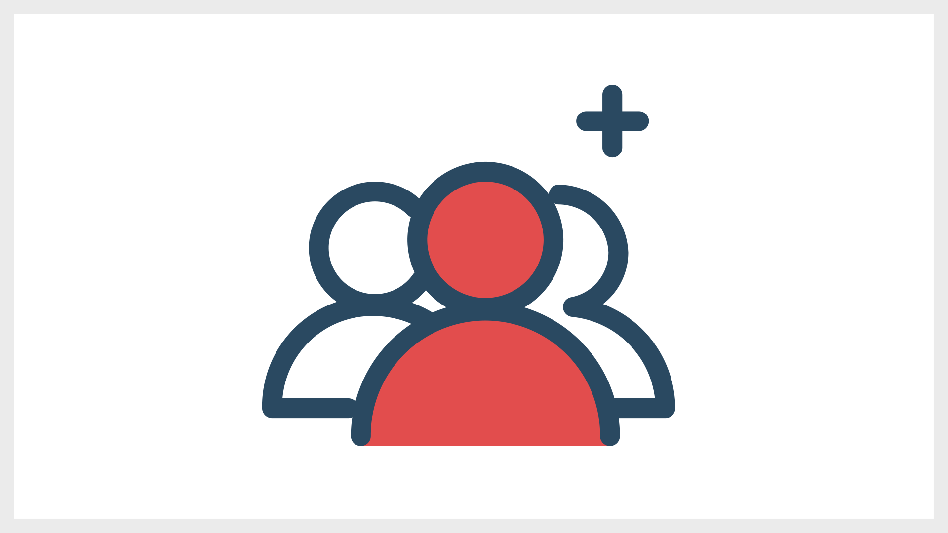 Zu sehen ist eine grafische Darstellung dreier Menschen mit einem Plus Symbol über ihren Köpfen. Symbolisiert wird der Begriff "Probandenpool".