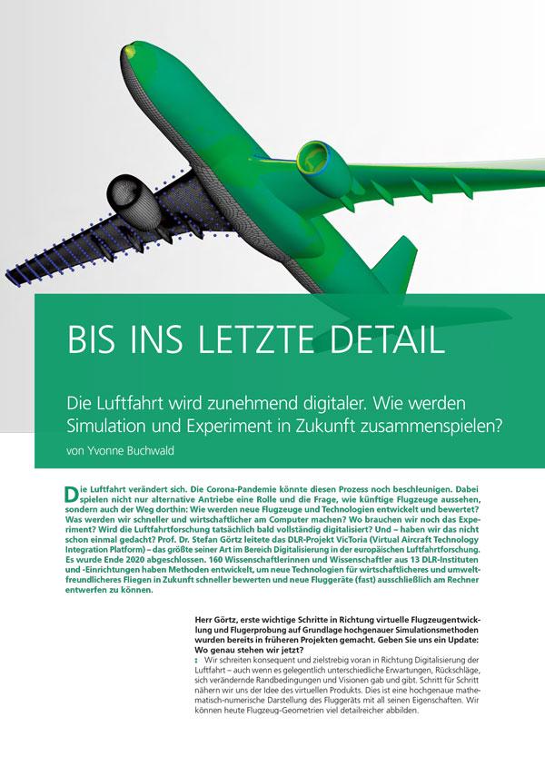 Vorschaubild: DLR_magazin 167 - Simulation und Experimente in der Luftfahrt