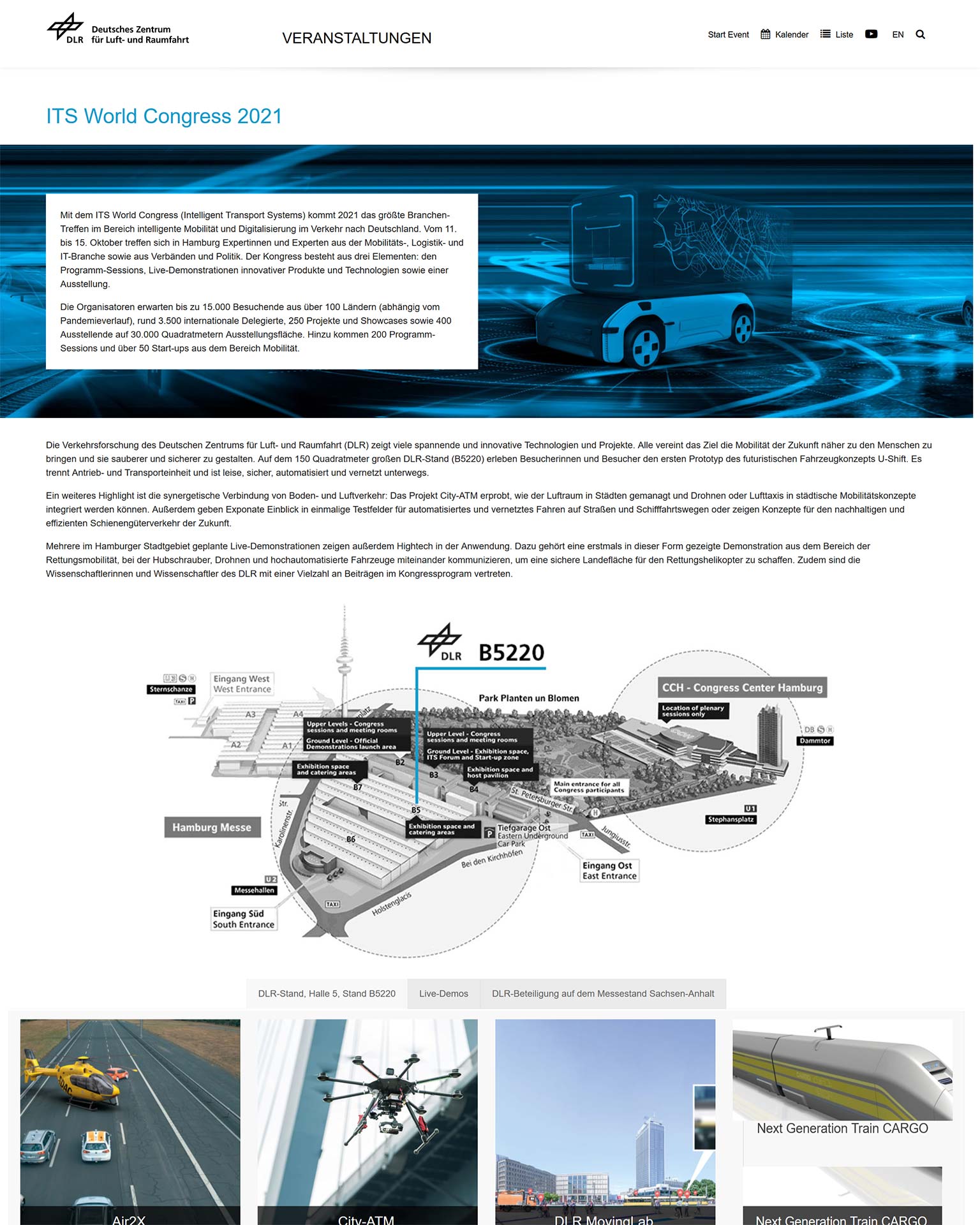 Vorschaubild: DLR-Sonderseite – ITS World Congress 2021