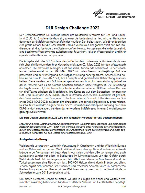 Vorschaubild: DLR Design Challenge 2022 Aufgabenstellung