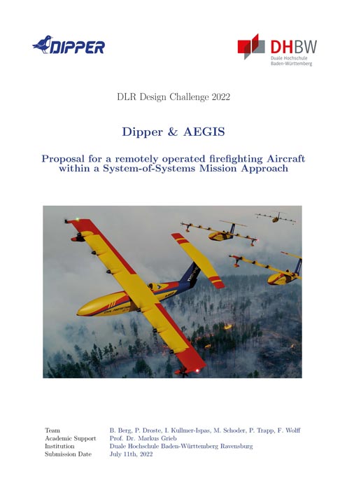 Vorschaubild: DLR Design Challenge 2022 - Bericht – DHBW Ravensburg DIPPER & AEGIS
