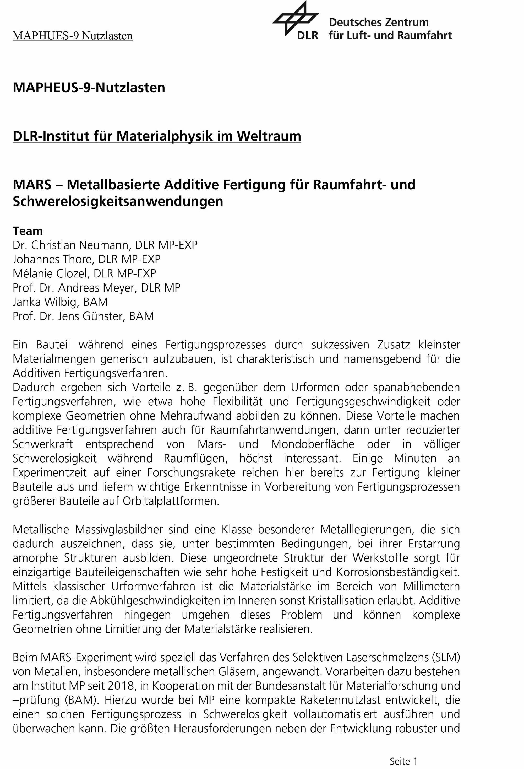 Vorschaubild: MAPHEUS-9-Nutzlasten