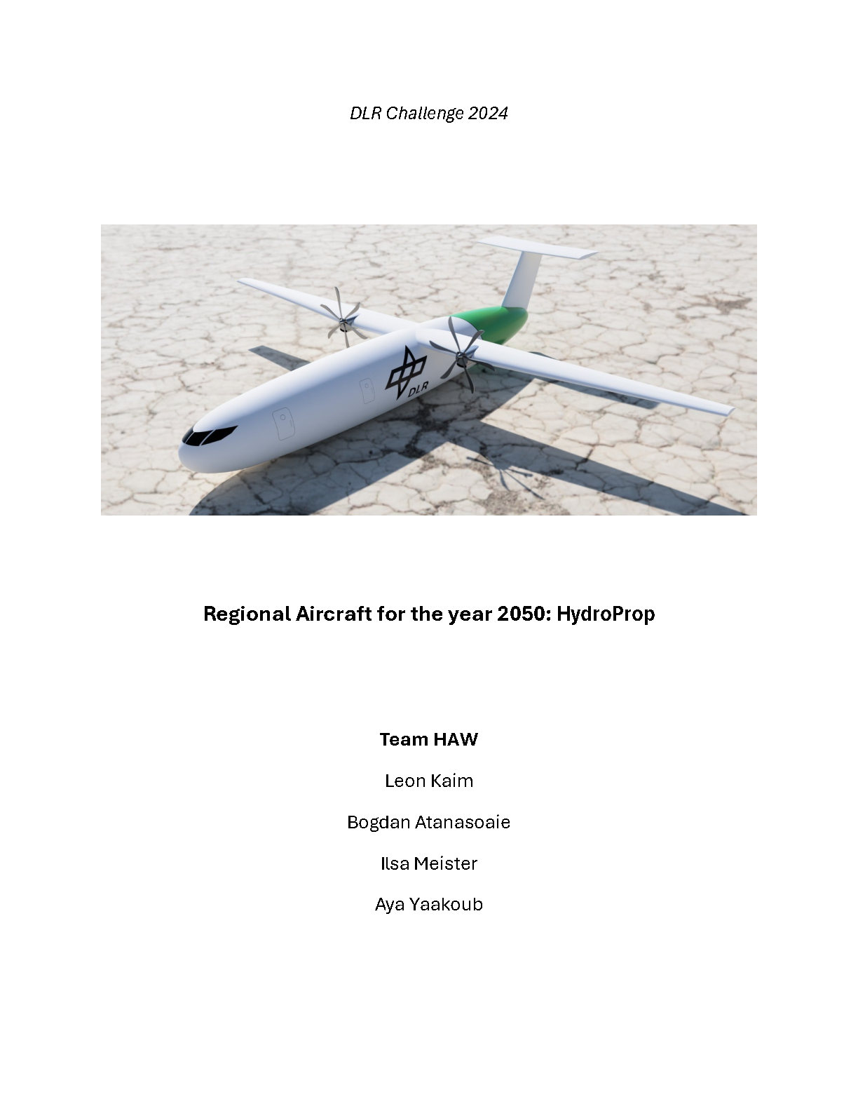 Vorschaubild: DLR Design Challenge 2024 - Bericht – HAW Hamburg HydroProp