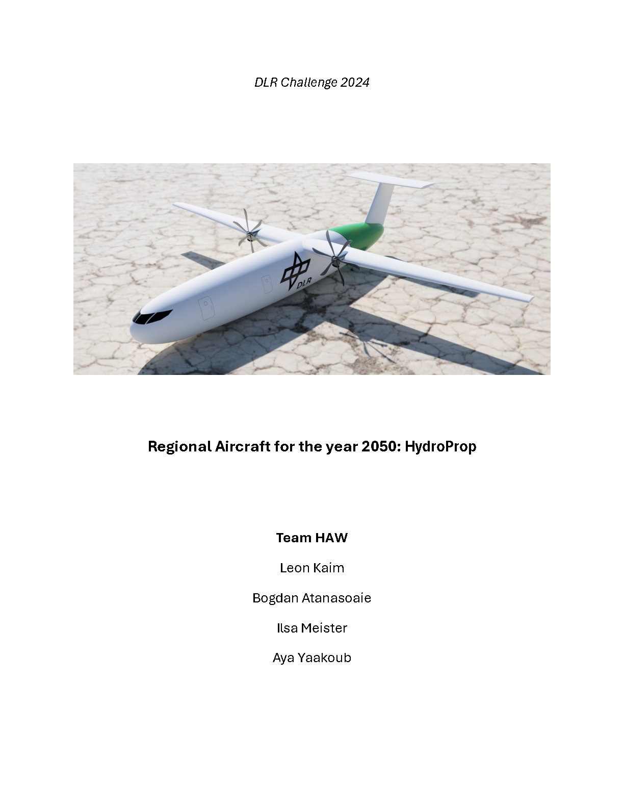 Vorschaubild: DLR Design Challenge 2024 - Bericht – HAW Hamburg HydroProp