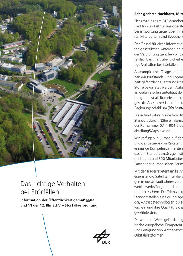 Luftbild vom DLR Standort Lampoldshausen